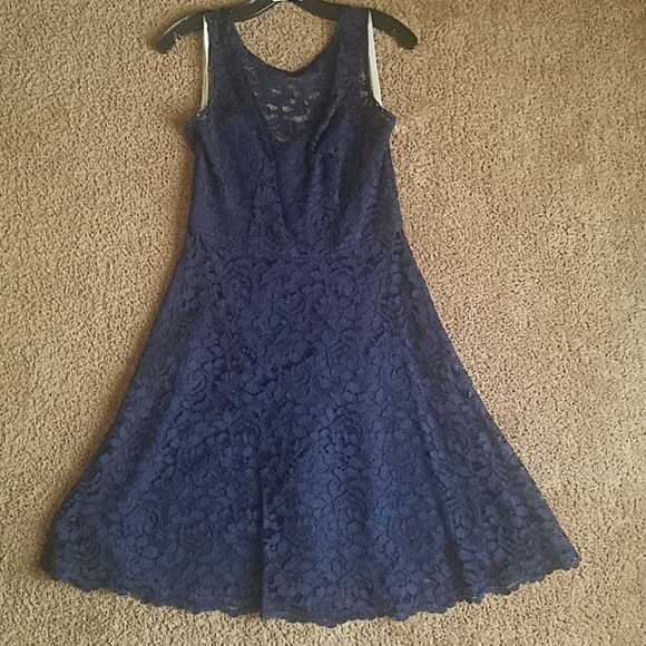 David's Bridal Dresses & Skirts - Sleeveless, semi-formal, navy lace dress